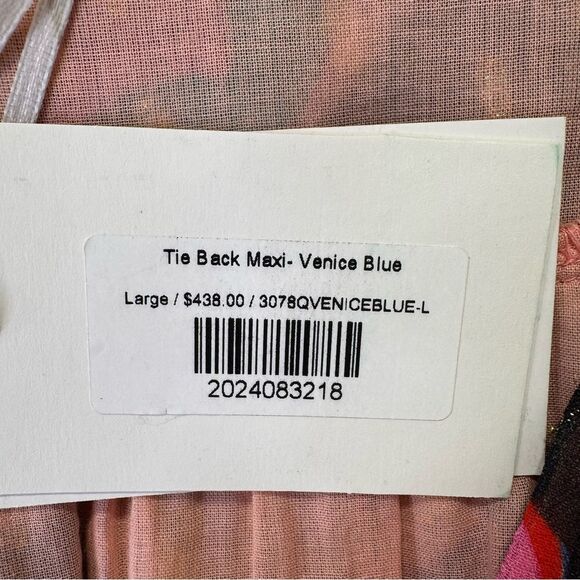 NEW Oliphant Tie Back Maxi Dress Venice Blue Large - Picture 11 of 14